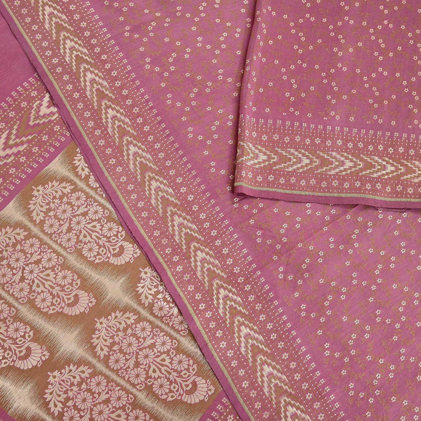 Vintage Pink Banarasi Silk Saree Pure Handwoven Brocade Zari Fabric 5Yd Indian Wedding Craft Material Upcycle Sewing Textile