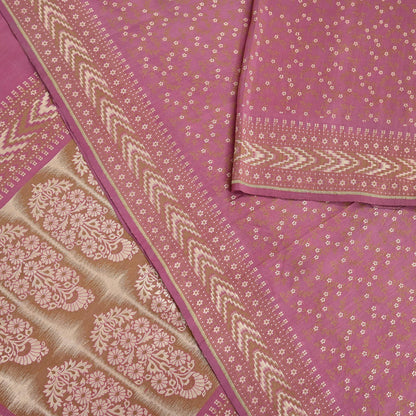 Vintage Pink Banarasi Silk Saree Pure Handwoven Brocade Zari Fabric 5Yd Indian Wedding Craft Material Upcycle Sewing Textile