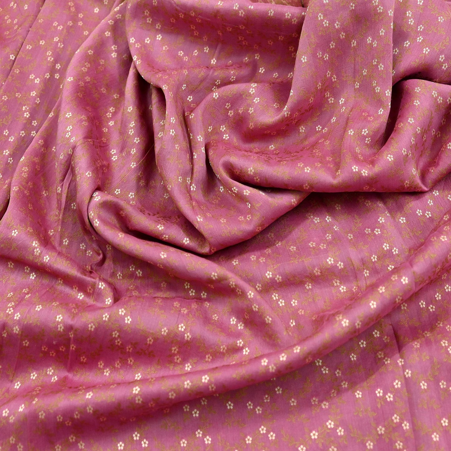 Vintage Pink Banarasi Silk Saree Pure Handwoven Brocade Zari Fabric 5Yd Indian Wedding Craft Material Upcycle Sewing Textile