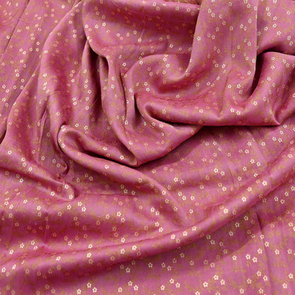Vintage Pink Banarasi Silk Saree Pure Handwoven Brocade Zari Fabric 5Yd Indian Wedding Craft Material Upcycle Sewing Textile