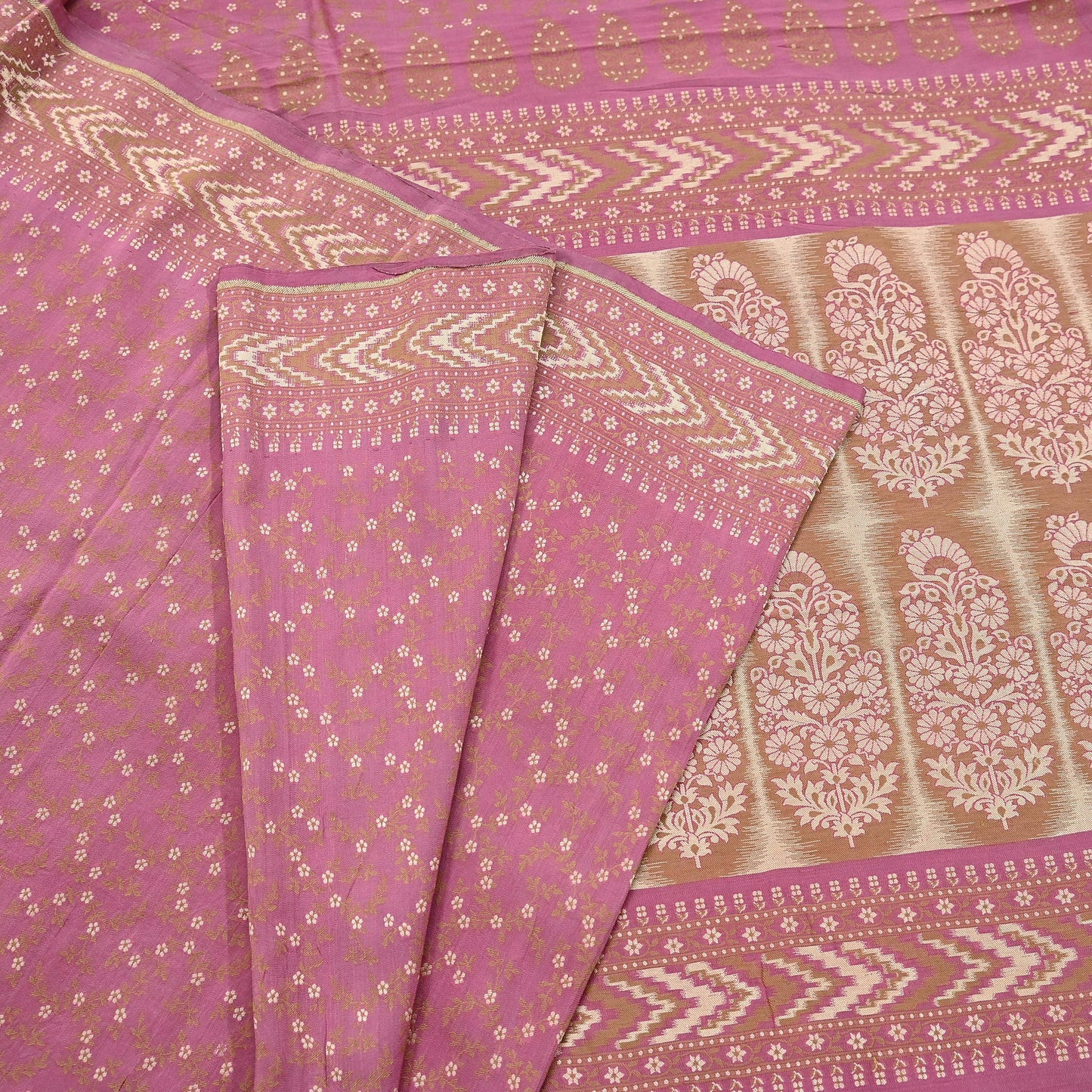 Vintage Pink Banarasi Silk Saree Pure Handwoven Brocade Zari Fabric 5Yd Indian Wedding Craft Material Upcycle Sewing Textile
