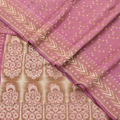 Vintage Pink Banarasi Silk Saree Pure Handwoven Brocade Zari Fabric 5Yd Indian Wedding Craft Material Upcycle Sewing Textile
