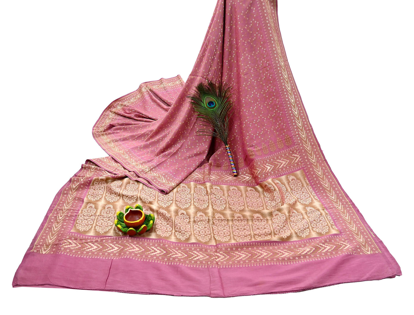 Vintage Pink Banarasi Silk Saree Pure Handwoven Brocade Zari Fabric 5Yd Indian Wedding Craft Material Upcycle Sewing Textile