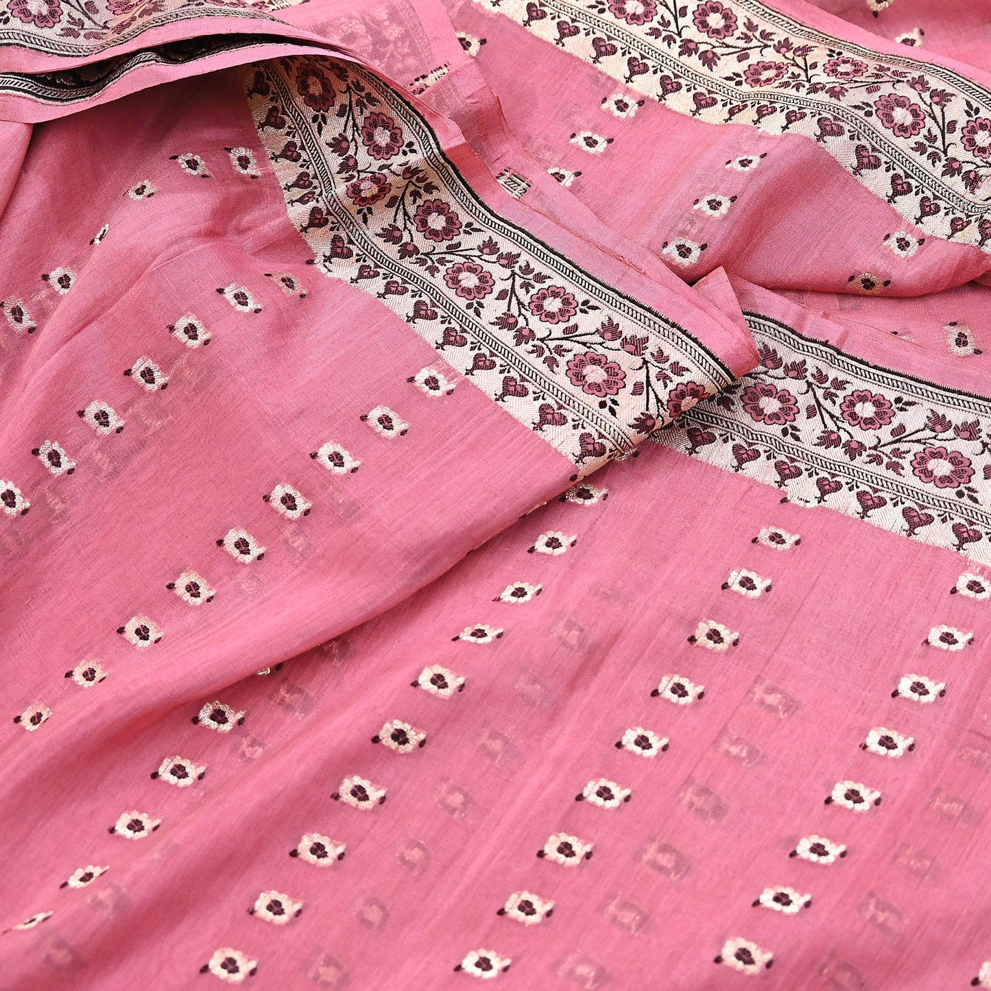 Indian Vintage Sari Pink Heavy Pure Silk Woven Banarasi Sarees 5yd Golden Zari Dress Making Craft Fabric Crafting Quilting Upcycle