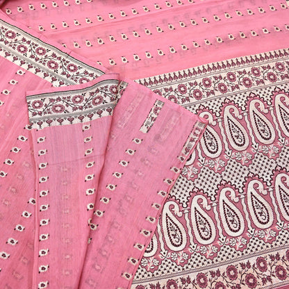 Indian Vintage Sari Pink Heavy Pure Silk Woven Banarasi Sarees 5yd Golden Zari Dress Making Craft Fabric Crafting Quilting Upcycle
