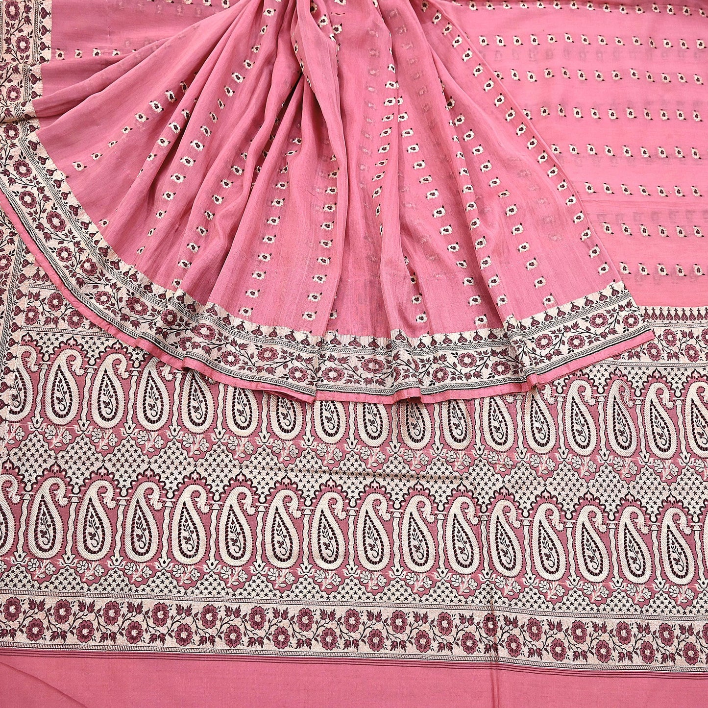 Indian Vintage Sari Pink Heavy Pure Silk Woven Banarasi Sarees 5yd Golden Zari Dress Making Craft Fabric Crafting Quilting Upcycle