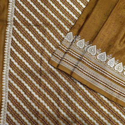 Indian Vintage Sari Green Heavy Pure Satin Silk Woven Banarasi Tanchoi Saree 5Yd Ethnic Craft Fabric Upcycle Bridal Heavy Sarees