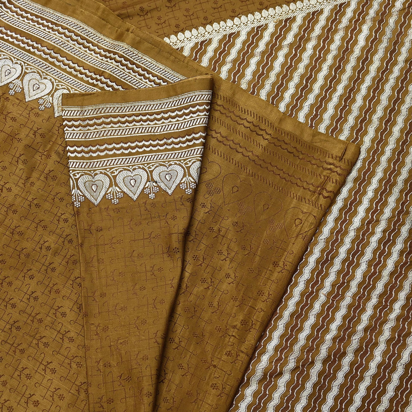 Indian Vintage Sari Green Heavy Pure Satin Silk Woven Banarasi Tanchoi Saree 5Yd Ethnic Craft Fabric Upcycle Bridal Heavy Sarees