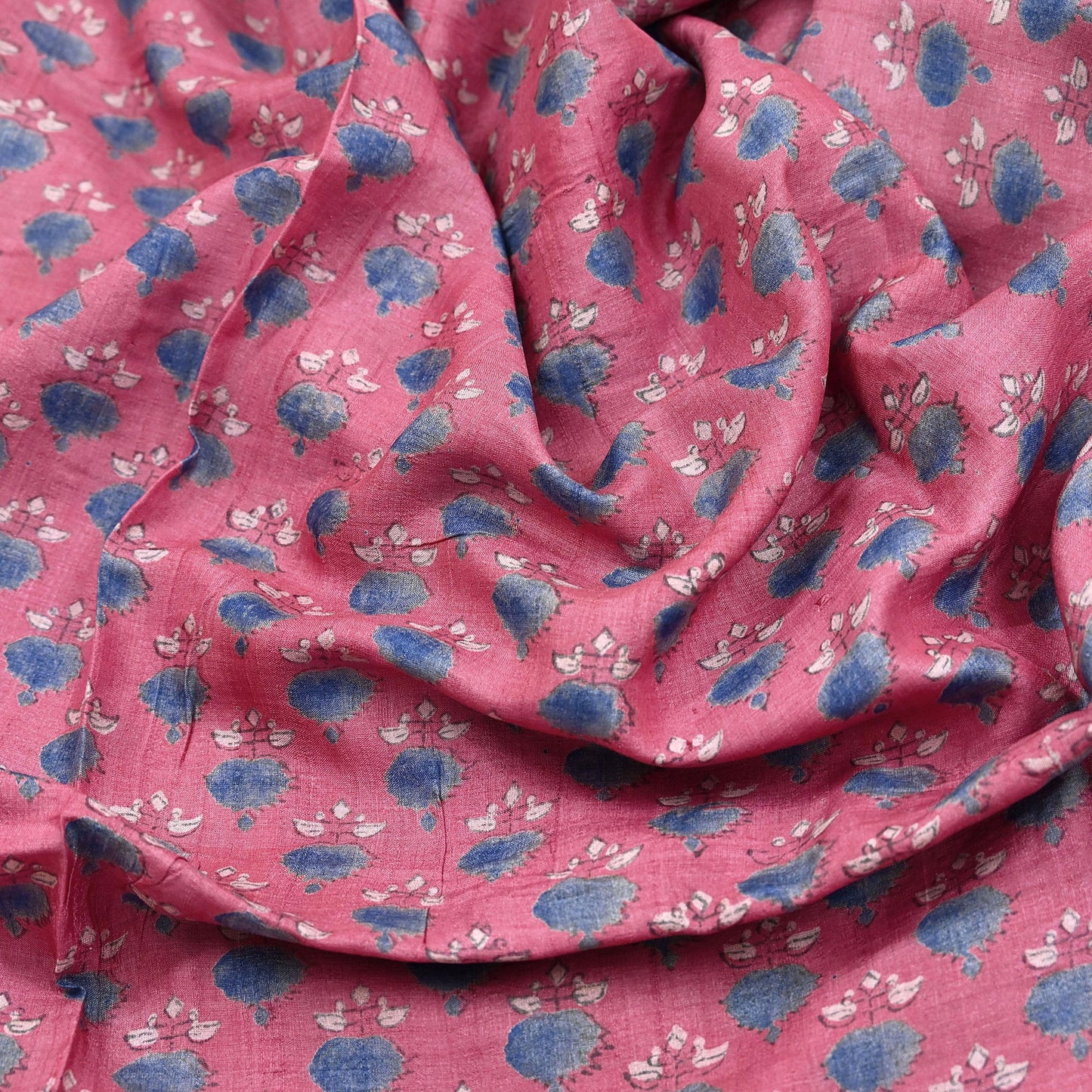 Indian Vintage Peach & Gray Saree Pure Khadi Silk Handloom Printed Sari Fabric 5yard Ethnic Wear Sari Floral