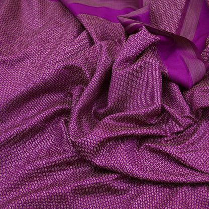 Indian Vintage Purple Chanderi Saree Woven Ethnic Sari 6 Yard Fabric Craft Sewing Quilting Dressmaking Material Holiday DIY Textile