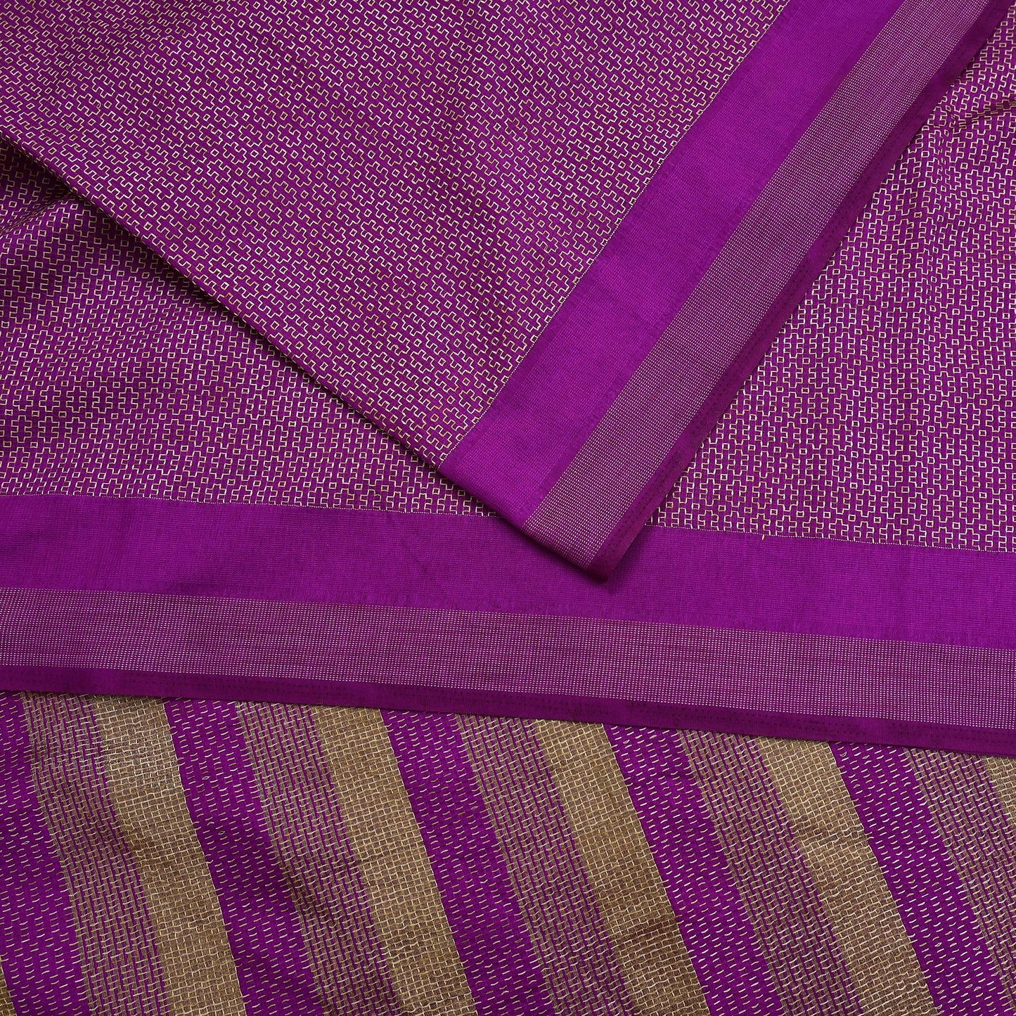 Indian Vintage Purple Chanderi Saree Woven Ethnic Sari 6 Yard Fabric Craft Sewing Quilting Dressmaking Material Holiday DIY Textile