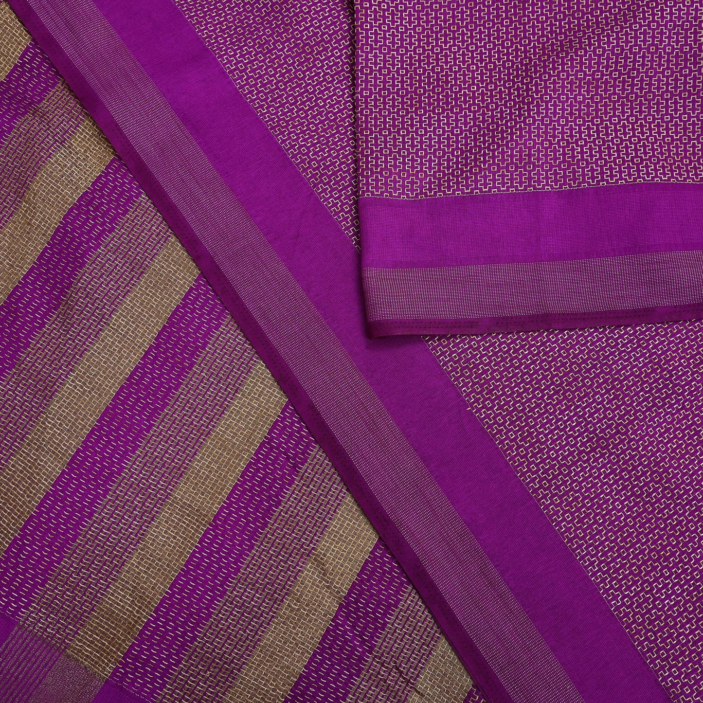 Indian Vintage Purple Chanderi Saree Woven Ethnic Sari 6 Yard Fabric Craft Sewing Quilting Dressmaking Material Holiday DIY Textile