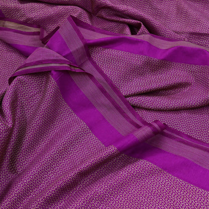 Indian Vintage Purple Chanderi Saree Woven Ethnic Sari 6 Yard Fabric Craft Sewing Quilting Dressmaking Material Holiday DIY Textile