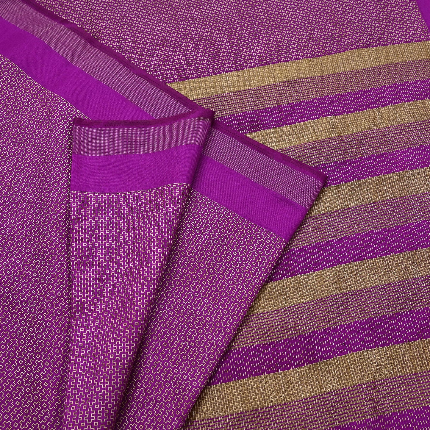 Indian Vintage Purple Chanderi Saree Woven Ethnic Sari 6 Yard Fabric Craft Sewing Quilting Dressmaking Material Holiday DIY Textile