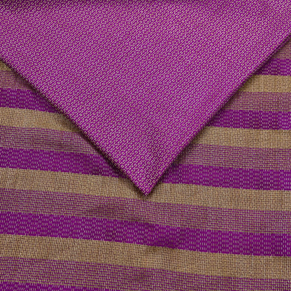 Indian Vintage Purple Chanderi Saree Woven Ethnic Sari 6 Yard Fabric Craft Sewing Quilting Dressmaking Material Holiday DIY Textile