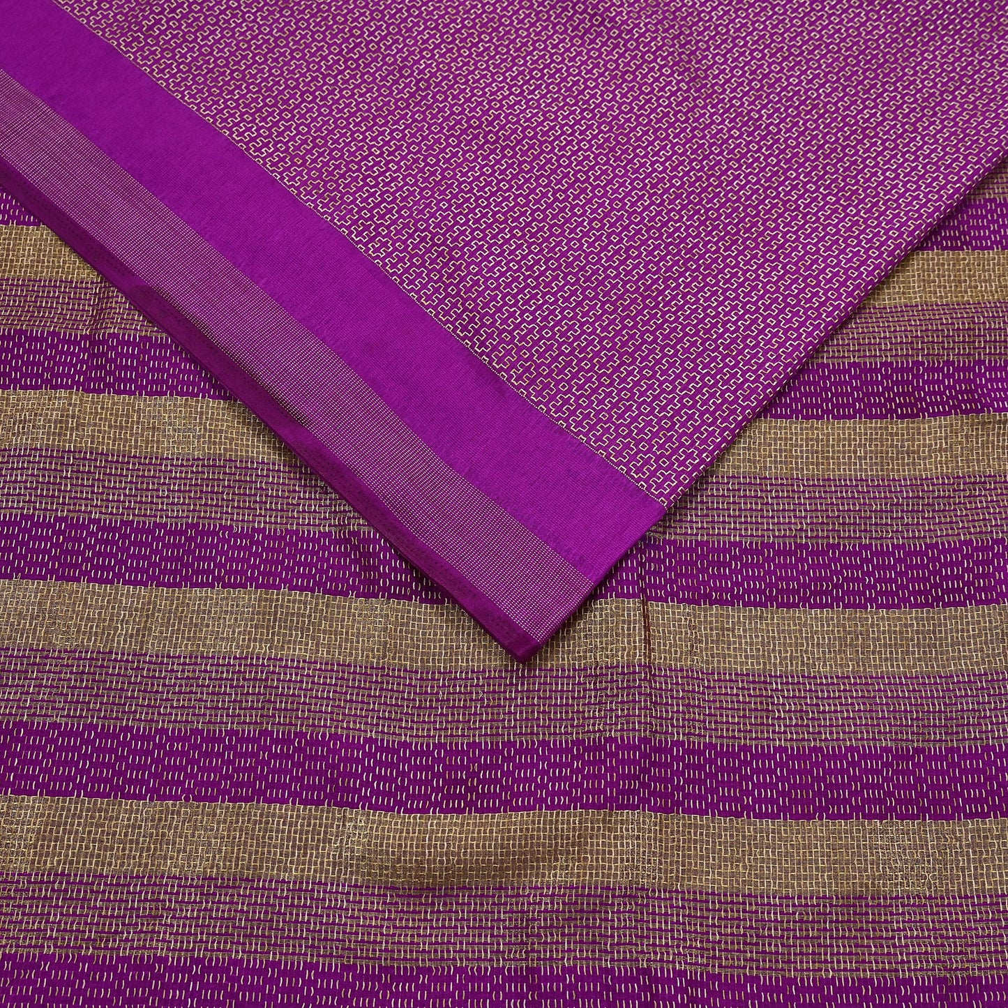 Indian Vintage Purple Chanderi Saree Woven Ethnic Sari 6 Yard Fabric Craft Sewing Quilting Dressmaking Material Holiday DIY Textile