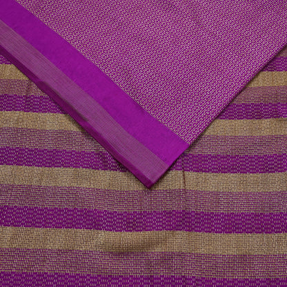 Indian Vintage Purple Chanderi Saree Woven Ethnic Sari 6 Yard Fabric Craft Sewing Quilting Dressmaking Material Holiday DIY Textile
