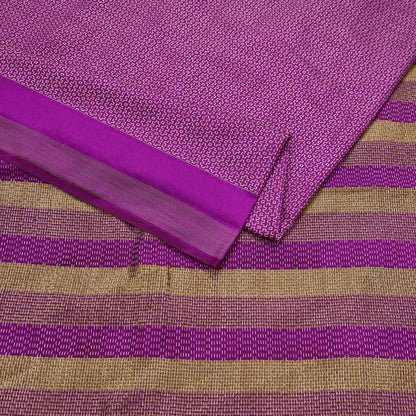 Indian Vintage Purple Chanderi Saree Woven Ethnic Sari 6 Yard Fabric Craft Sewing Quilting Dressmaking Material Holiday DIY Textile