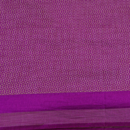 Indian Vintage Purple Chanderi Saree Woven Ethnic Sari 6 Yard Fabric Craft Sewing Quilting Dressmaking Material Holiday DIY Textile