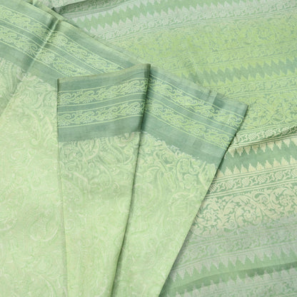 Indian Vintage Sari Green Pure Silk Printed Sarees 5yd Sewing Craft Fabric Dress Making  Soft Floral Wrap Upcycle Used Quilting Crafting