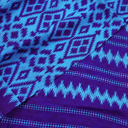 Indian Vintage Sari Blue & Green Pure Silk Printed Saree Fabric 5yard Sewing Craft Fabric DressMaking Wrap Floral