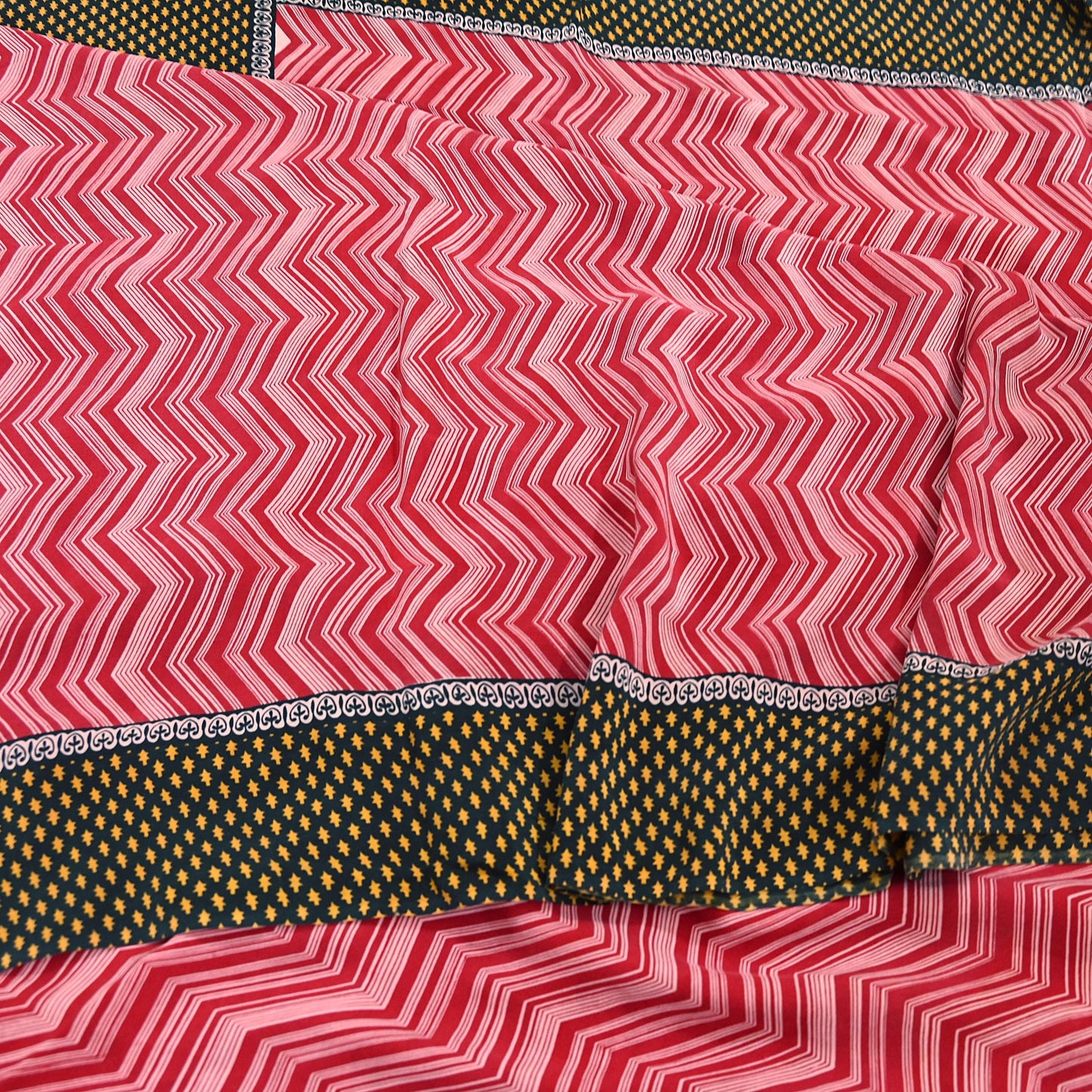 Indian Vintage Sari Maroon Pure Crepe Silk Block Printed Saree 5yard Sewing Quilting Floral Soft Craft Fabric Wrap