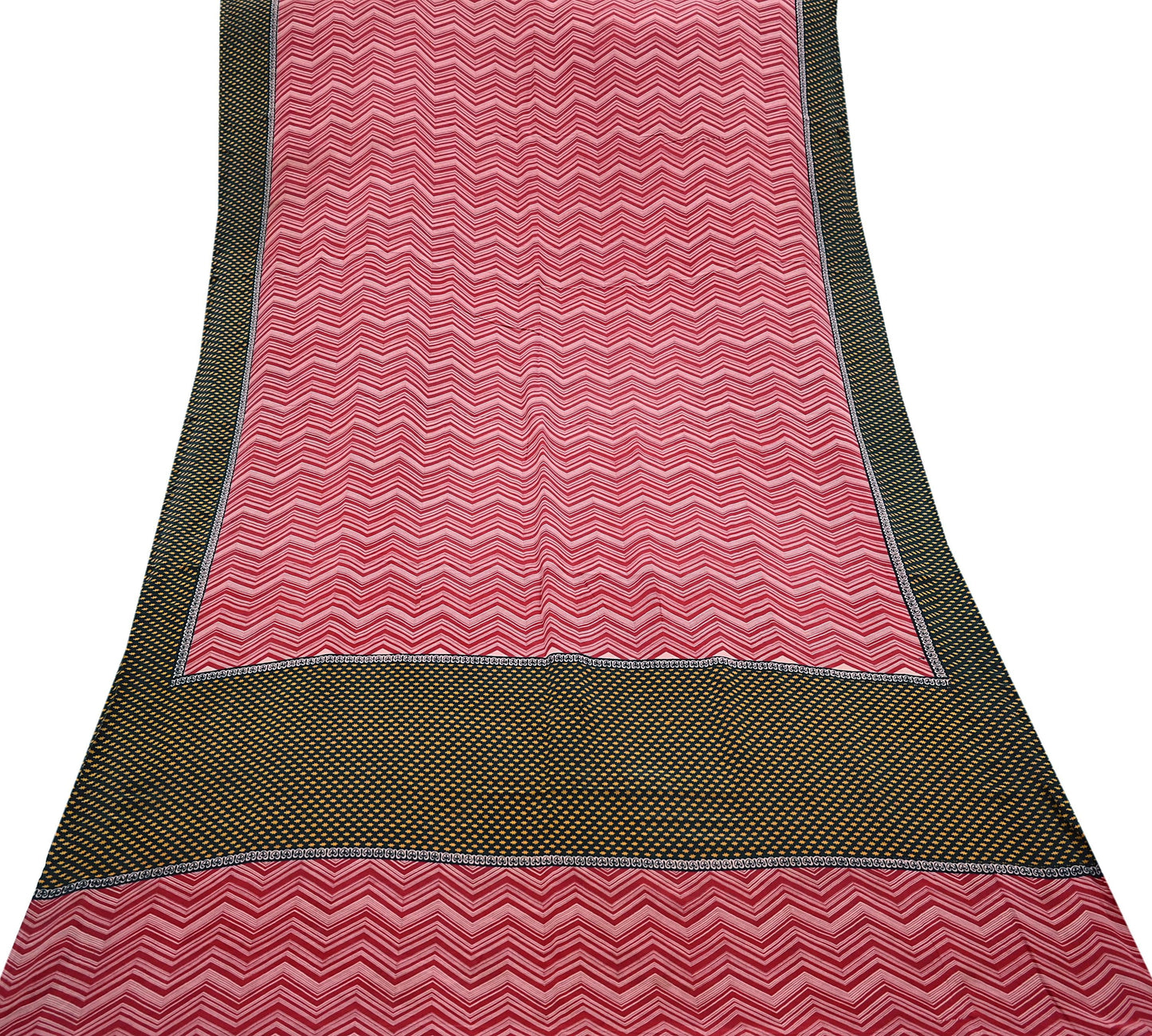 Indian Vintage Sari Maroon Pure Crepe Silk Block Printed Saree 5yard Sewing Quilting Floral Soft Craft Fabric Wrap