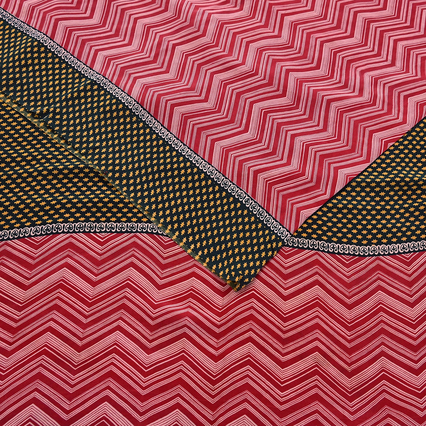 Indian Vintage Sari Maroon Pure Crepe Silk Block Printed Saree 5yard Sewing Quilting Floral Soft Craft Fabric Wrap