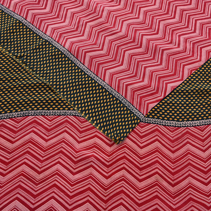 Indian Vintage Sari Maroon Pure Crepe Silk Block Printed Saree 5yard Sewing Quilting Floral Soft Craft Fabric Wrap