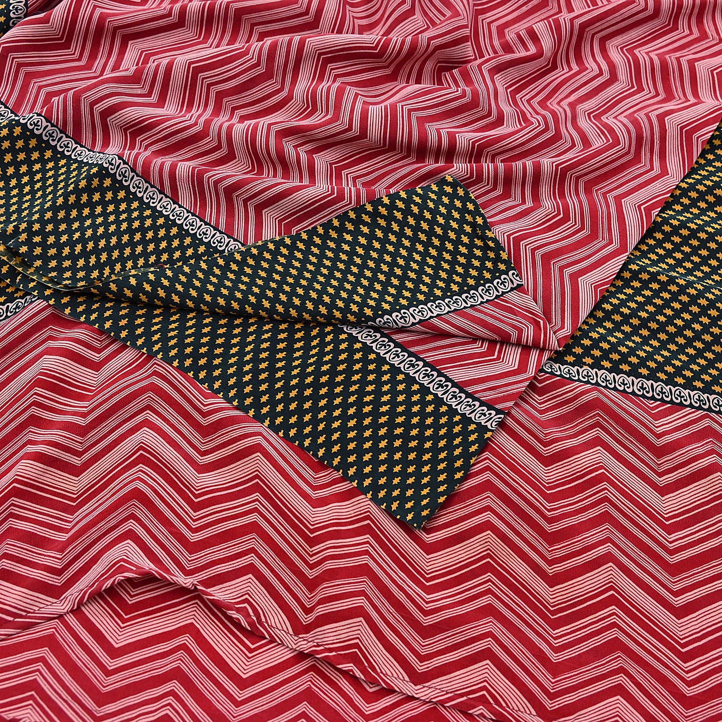 Indian Vintage Sari Maroon Pure Crepe Silk Block Printed Saree 5yard Sewing Quilting Floral Soft Craft Fabric Wrap