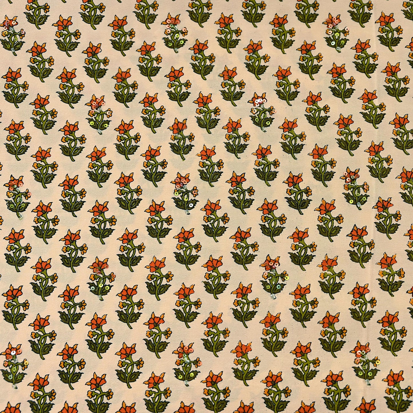 Vintage Beige Maroon Pure Crepe Silk Saree Hand Embroidered Floral Fabric 5Yds Indian Dressmaking, Quilting & Christmas Craft Material