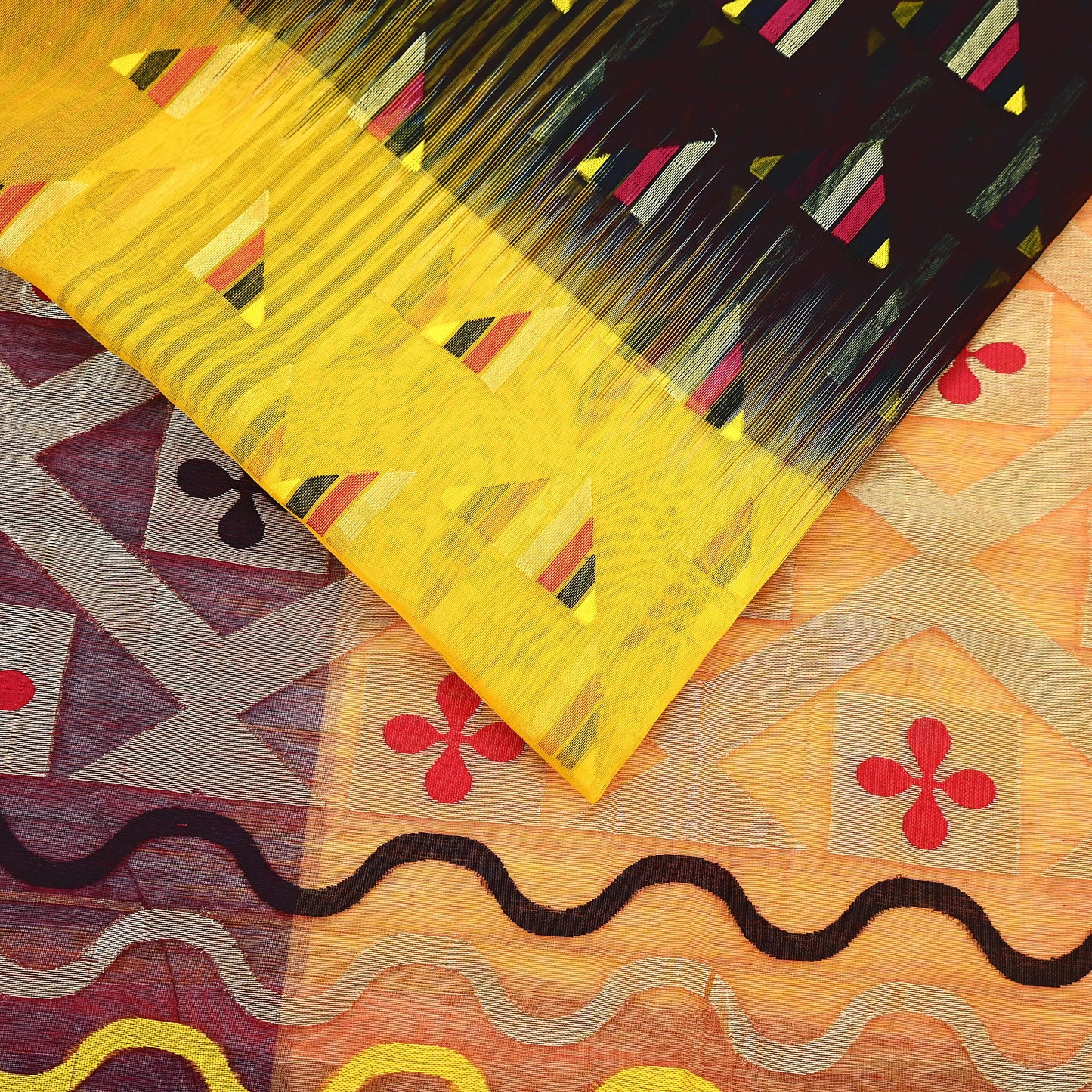 Indian Vintage Jamdani Pure Cotton Saree Handwoven Floral Sari Ethnic 5 Yard Fabric for Dressmaking, Quilting & Upcycling Crafts