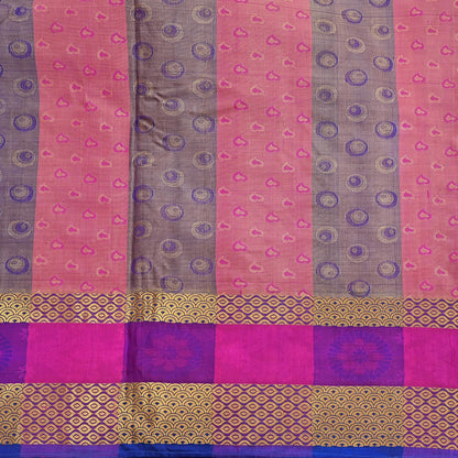 Vintage Kanjivaram Silk Saree Multi Pure Silk Zari Fabric Indian Handwoven 5Yd Craft Material Dressmaking Textile