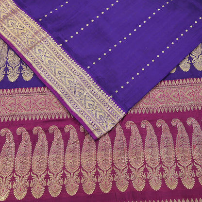 Indian Vintage Sari Pink & Purple Heavy Wedding Artificial Silk Woven Brocade Banarasi Sarees Ethnic Zari 5Yd Dress Making Bollywood Sari