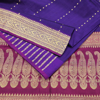 Indian Vintage Sari Pink & Purple Heavy Wedding Artificial Silk Woven Brocade Banarasi Sarees Ethnic Zari 5Yd Dress Making Bollywood Sari
