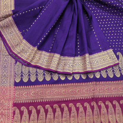 Indian Vintage Sari Pink & Purple Heavy Wedding Artificial Silk Woven Brocade Banarasi Sarees Ethnic Zari 5Yd Dress Making Bollywood Sari