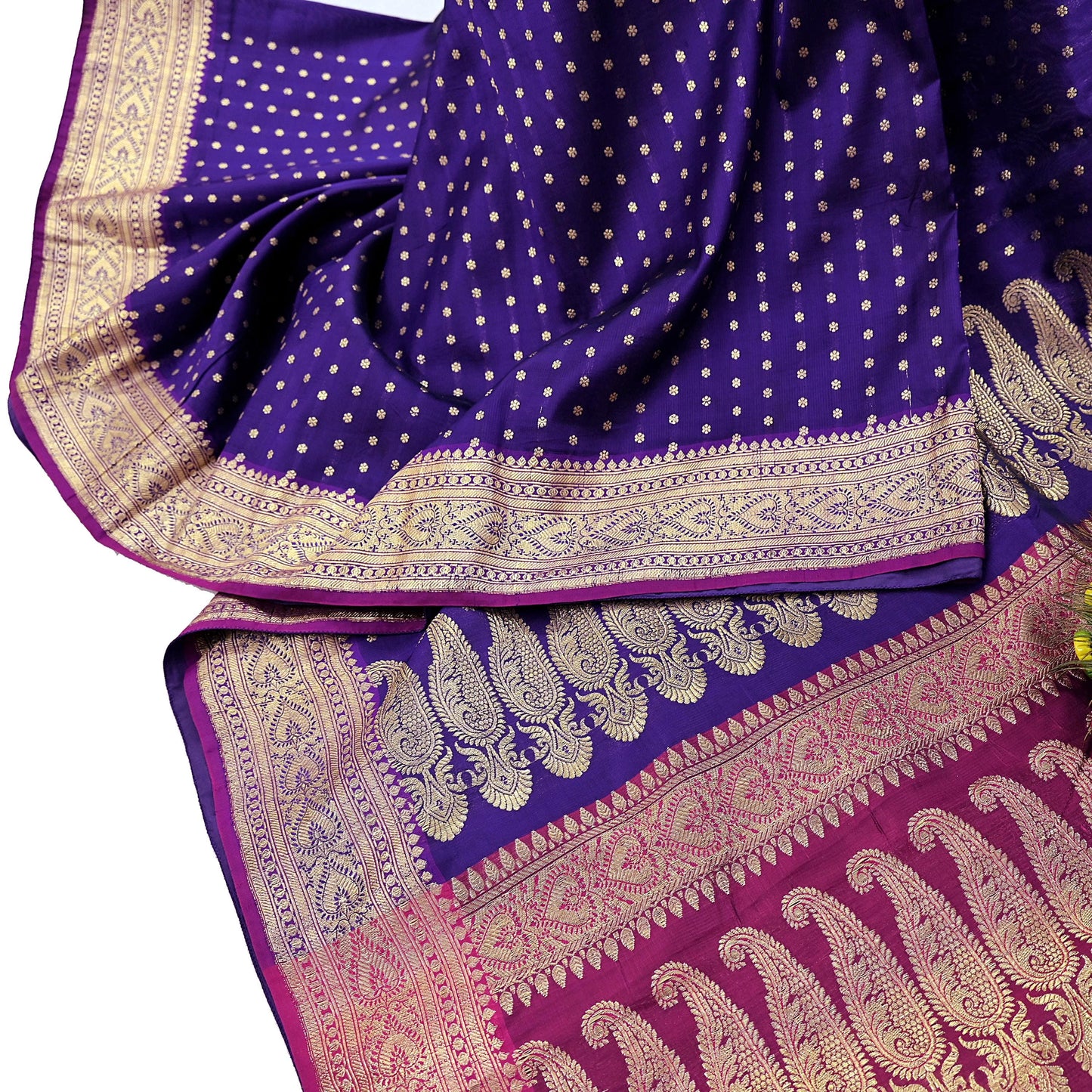 Indian Vintage Sari Pink & Purple Heavy Wedding Artificial Silk Woven Brocade Banarasi Sarees Ethnic Zari 5Yd Dress Making Bollywood Sari