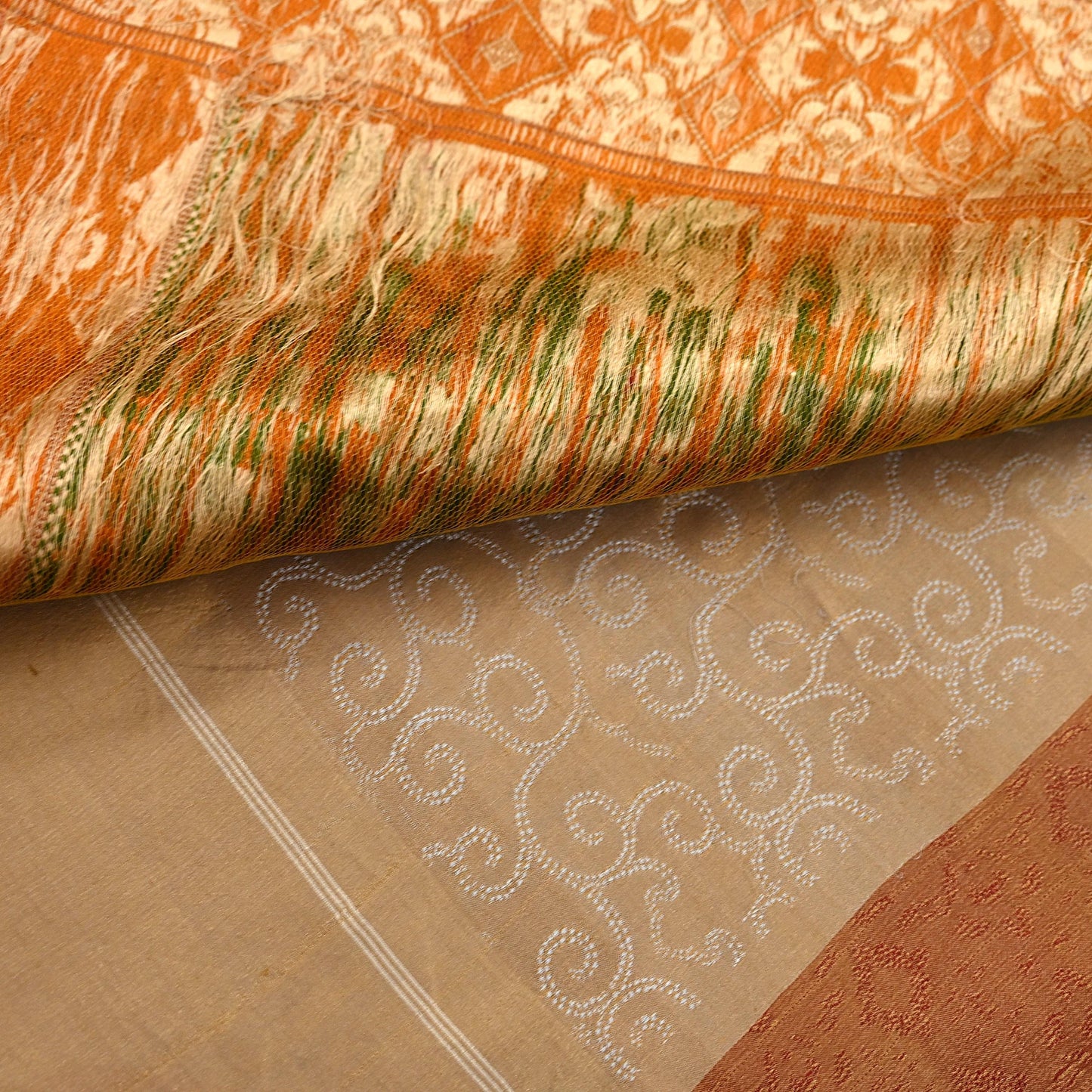Vintage Gray & Maroon Banarasi Silk Saree Pure Satin Silk Handwoven Tanchoi Fabric with Paisley Weave 5 Yard Dressmaking Craft Material