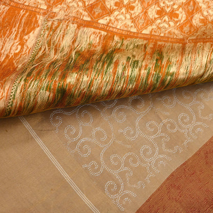 Vintage Gray & Maroon Banarasi Silk Saree Pure Satin Silk Handwoven Tanchoi Fabric with Paisley Weave 5 Yard Dressmaking Craft Material