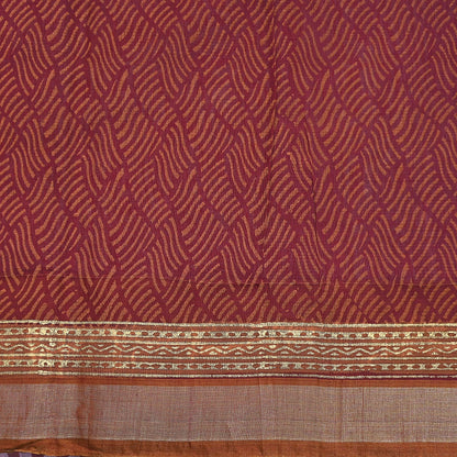 Indian Vintage Sari Maroon Pure Cotton Hand Woven 5Yd Sarees Soft Floral Ethnic Craft Fabric Sewing Dress making Crafting Quilting