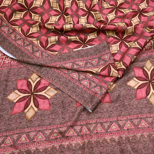 Vintage Sari Georgette  Digital Printed Saree Sewing 6yard Craft Soft Crafting Dress Making Crafting Quilting Upcycle Used