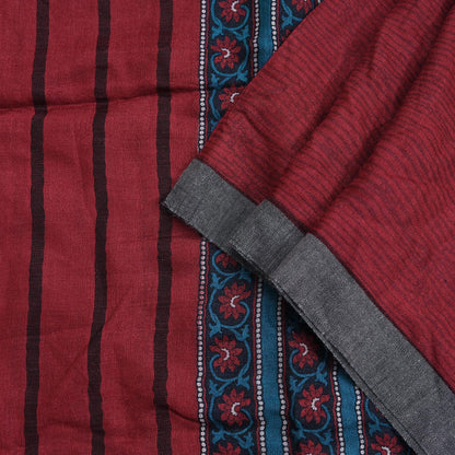 Vintage Red Stole Pure Wool Printed Dupatta Scarf Shawl Wrap Floral Long Winter Scarf for Women, Hijab, Christmas Gift