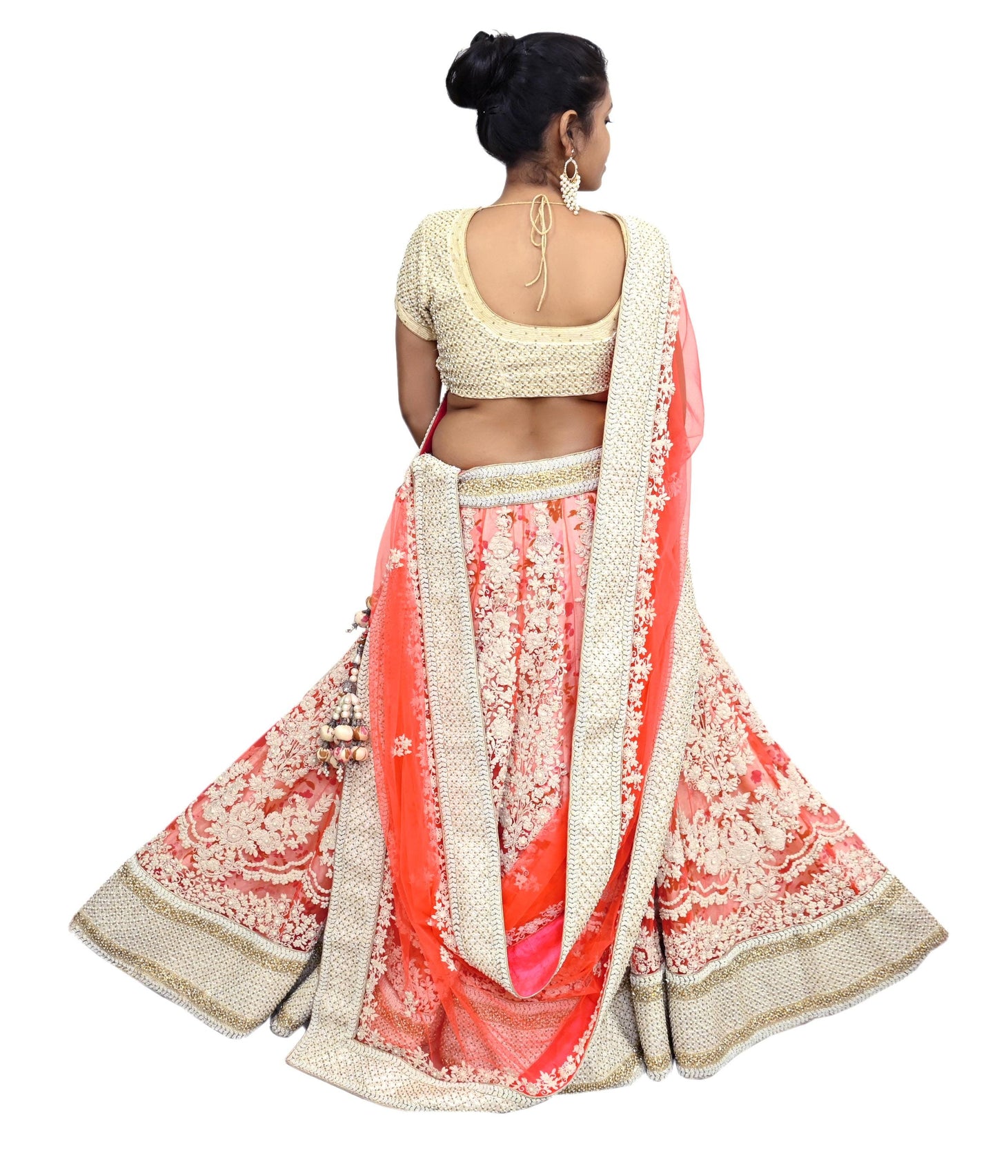 Pre-Owned Designer Abu Jani Hand Embroidered Heavy Lehenga, Blouse & Dupatta (3pcs Set)