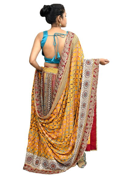 Indian Pre-owned Heavy Wedding Hand Embroidered Lehenga/Dupatta Designer By Anamika Khanna Zardozi Bridal Wear Floral Design