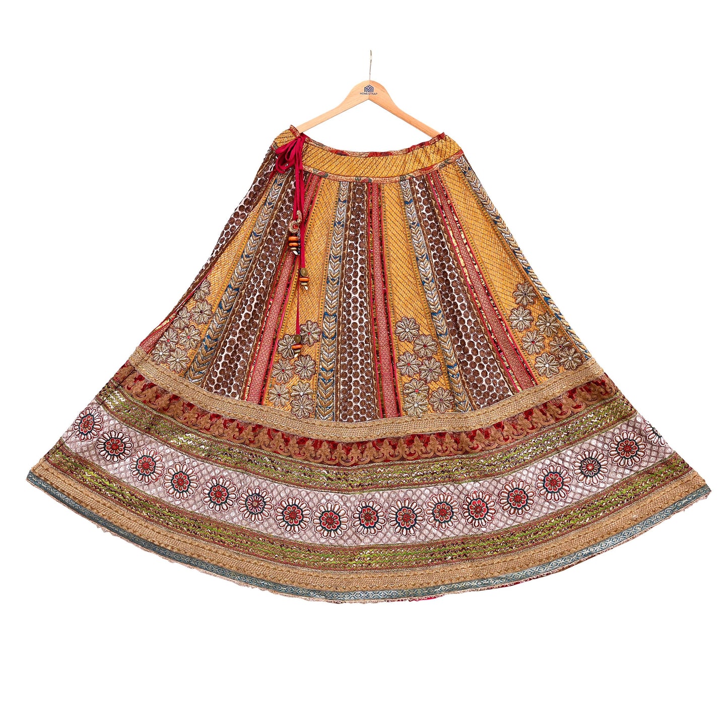 Indian Pre-owned Heavy Wedding Hand Embroidered Lehenga/Dupatta Designer By Anamika Khanna Zardozi Bridal Wear Floral Design