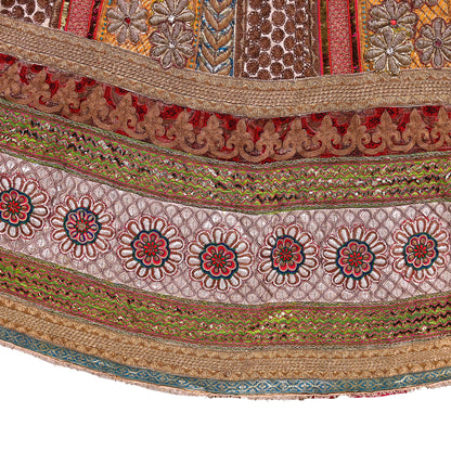 Indian Pre-owned Heavy Wedding Hand Embroidered Lehenga/Skirt Designer By Sabyasachi Zardozi Bridal Wear Floral Design