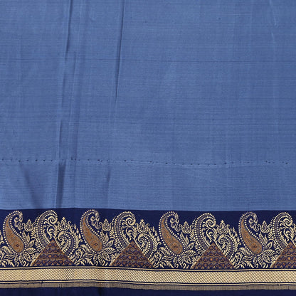Vintage Blue Banarasi Silk Saree Pure Satin Silk Handwoven Tanchoi Fabric with Floral Weave 5 Yard Dressmaking Craft Material