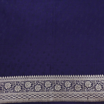 Vintage Banarasi Saree Pure Satin Silk Woven Brocade Zari Fabric Blue Heavy Craft Sari 5 Yards Indian Antique Textile Dress Making