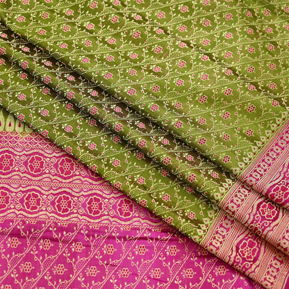 Indian Vintage Sari Purple & Green Heavy Pure Satin Silk Woven Banarasi Tanchoi Saree 5Yd Ethnic Craft Fabric Upcycle Bridal Heavy Sarees