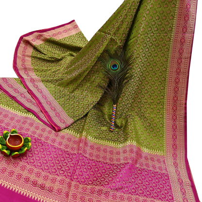 Indian Vintage Sari Purple & Green Heavy Pure Satin Silk Woven Banarasi Tanchoi Saree 5Yd Ethnic Craft Fabric Upcycle Bridal Heavy Sarees